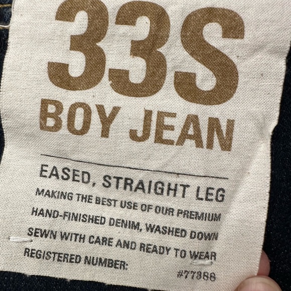 J. Crew NWT Boy Boyfriend Cropped Ankle Jeans size 33 Short Dark Blue - Picture 4 of 16